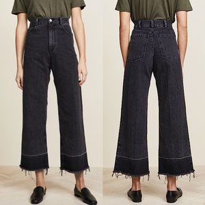 RACHEL COMEY original cropped wide leg high waisted LEGION jeans in faded black
